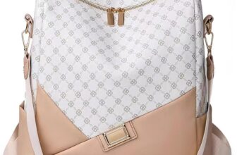 Womens Small Elegant Backpack: Waterproof City Backpack, Daypacks, Handbags, PU Leather Daypack, Leather Backpack for Women, beige, M