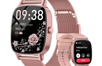 Womens Smartwatch 1.85 Sleep, HR, SpO2, Calls, IP68, Rose Gold