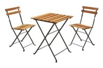 Wood Table & Chair Bistro Set