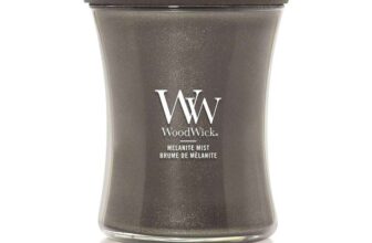 WoodWick Scented Candle with Crackling Wick Melanite Mist Medium Hourglass Candle Up to 60 Hours (S&S £10.54)