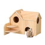 Wooden Hamster House and Hideout for Small Pets