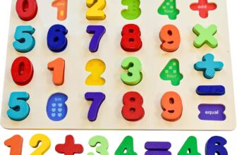 Wooden Jigsaw Puzzles for Kids Arithemetic Learning Colorful Aarabic Numerals Montessori Toys for Girls Boys Gifts