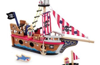 Wooden Pirate Ship Playset