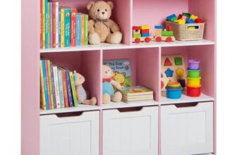 Wooden Toy Storage Organizer Kids Bookshelf W/ 5 Open Cubes Toy Chest