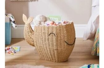 Woven Whale Basket L 60cm X W 30cm X D 30cm