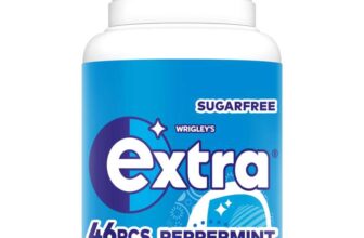 Wrigleys Extra Chewing Gum, Peppermint Flavour, 46 pieces, Sugar Free Chewing Gum Bottle with Xylitol – £1.12 / £1.06 S&S