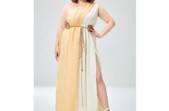 Xpluswear Khaki Golden Goddess Maxi Dress