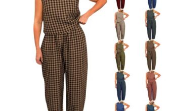 YGERGWE Womens Two-Piece Gingham Set