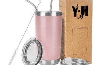 YJ&H 20oz (550ml) Travel Tumbler Double Wall Vacuum Insulated Coffee Mug