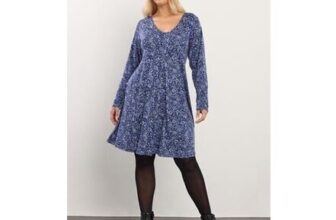 YOURS Curve Blue Floral Print Pleat Front Dress