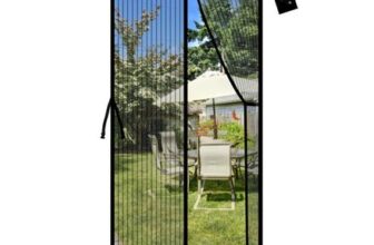 YRH Magnetic Fly Screen Door with Stay-Open Buckles, No-Drill Install