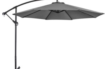 Yaheetech Cantilever Parasol Umbrella 3m – Crank Handle & Cross Base & Ribs