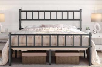 Yaheetech Double Metal Bed Frame 4ft6, Black