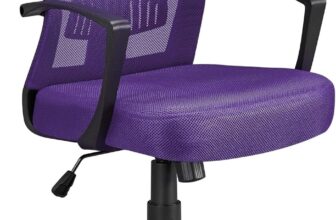 Yaheetech Purple Office Chair Adjustable Fabric Desk Computer Chair Executive Swivel Durable with 360 Rolling Wheels for Home Work Use