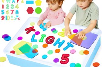 Yellcetoy Sensory Toys for Autism,Sensory Light Table Manipulatives and Accessories Preschool Educational Toys ADHD ASD for Home School