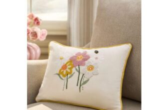 Yellow 30 X 40cm Embellished Daisy and Daffodils Cushion