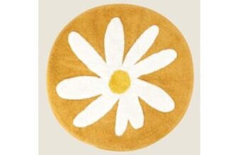 Yellow Daisy round Bath Mat