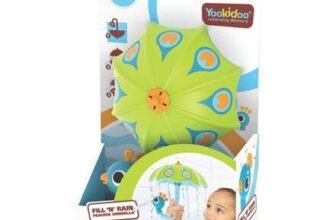 Yookidoo Fill N Rain Peacock Green Umbrella Bath Toy