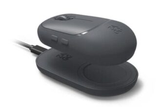 ZAGG Pro Mouse with Wireless Charging Pad, Universal, Charcoal