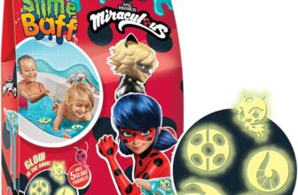 ZIMPLI – Miraculous Ladybug Slime Baff Aqua, 5 x Glow-in-the-dark figures, As if by magic, water turns into colourful slime, Toys for Girls & Boys 4 5 6 7 8