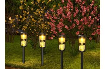 ZKLiLi Solar Hourglass Pathway Lights, IP65 LED Stakes (4)