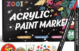 ZOOI 24 Colouring Pens Acrylic Paint Pens Marker Pens, Art Supplies, Arts and Crafts for Kids, Gifts for Girls Gifts for Teenage Girls, Dual Tip Brush Pens, Girl Toys, Party Bag Fillers for Kids