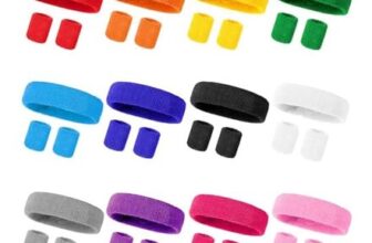 ZZBIQS 36 Sweat Bands Set: 12 Headbands, 12 Pairs Wristbands