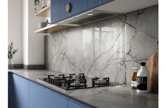 Zenith 0.9cm Marmo Grigio Laminate Kitchen Backsplash 300 X 60cm