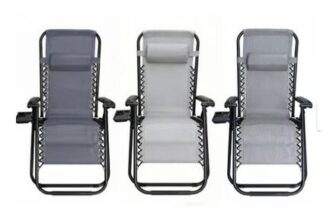 Zero Gravity Sun Loungers with Headrest & Cup Holder