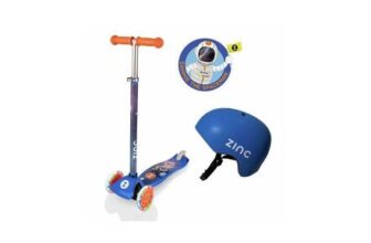 Zinc Combo: 3 Wheel Scooter & Helmet
