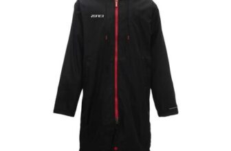 Zone 3 Mens Parka Polar Fleece Changing Robe (Black/Red)
