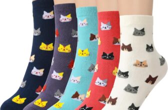 Zuimei 5 Pairs Cat Socks Valentines Day Gifts for Her Women Girls,Cute Animal Thermal Socks,Cats Themed Gifts Presents for Cat Lovers,Funny Gift for Teenage Girls Ladies,UK 4-6