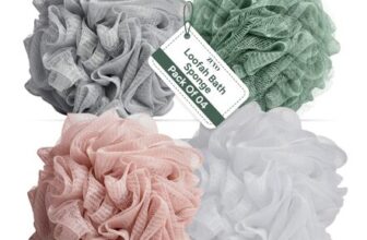 Zuvo Loofah Bath Sponge (Pack of 4) Soft & Durable Shower Puffs