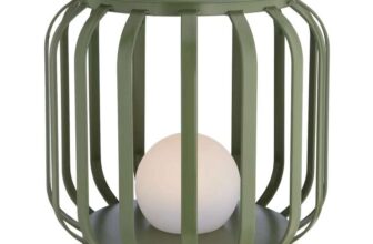 abode Outdoor Short Metal Plant Stand Table with Orb Light