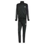 adidas Mens Train Essentials 3 Stripe Tracksuit – Black, Size XL