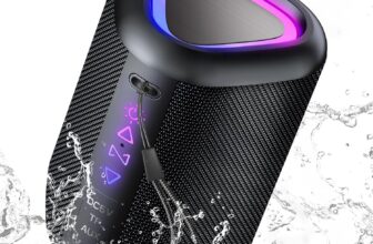aowoka Bluetooth Speaker, 2026 Portable Wireless Speakers With Led Light, Bluetooth 5.4, 24H Playtime, Enhanced Bass, IPX7 Waterproof, Outdoor Speaker for Travel, Sport, Party, Biking.