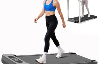 bigzzia Walking Pad with Incline, 3-in-1 Under Desk Treadmill for Home Office, 1-8km/h, 2.5HP Quiet Walking Machine with Remote & LED Display, Space-Saving Design, 130kg Capacity