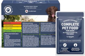 by Amazon Complete Food for Adult Dogs, Meat Selection in Jelly, 1.2 kg (12 Packs of 100g)