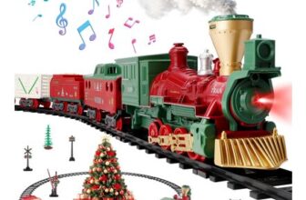 deAO Christmas Train Set with Steam Smoke, Light and Sound