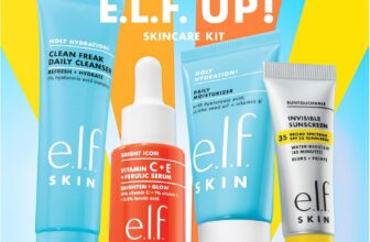 e.l.f. SKIN Wake the e.l.f. Up Skincare Kit, Travel-Size Hydrating Face Cleanser, Sunscreen, Moisturizer & Brightening Serum, Vegan & Cruelty-Free