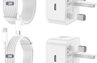 for iPhone Charger Fast Charge, 2Pack PD Fast Apple Charger UK USB C Plug With 2M&3M iPhone Fast Charger Cable MFi Certified Lightning Cable for iPhone 14 13 12 11 Pro Max XS X 8 6, iPad