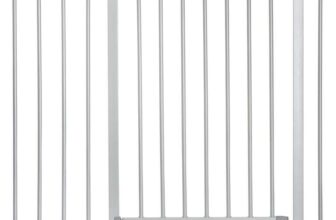 hauck Safety Gate for Doors and Stairs Stop N Safe 2 incl. 21 cm Extension / Pressure Fit / 96 – 101 cm Large / Metal / Grey