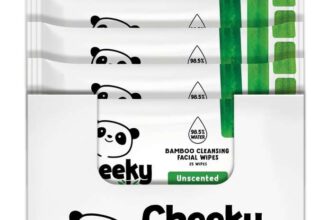 he Cheeky Panda Bamboo Face Cleanser Makeup Remover Wipes Unscented 6 Packs of 25