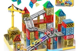 iKidiki 53-Piece Travel Magnetic Tiles Set for Ages 3-8