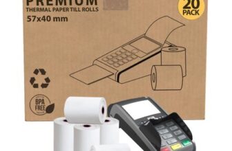 iSOUL 57x40mm till Rolls, 20-Pack POS Thermal Receipts