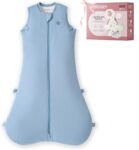 momcozy Baby Sleeping Bag 0-6 Months, 1.5 TOG Sleep Sack with Snap-Fit Adjustable Design, Two-Way Zip, Soft Bamboo Fabric, Blue, S