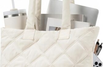 soewten Tote Bag for Women, Puffer Bag with 15.6 Inch Compartment, Small Tote HandBags with Multi Pocket for Travel, Work, Gym, Gifts