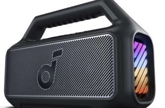 soundcore Boom 2 Bluetooth Speaker 80W Subwoofer BassUp 2.0 24H IPX7 Waterproof RGB Lights EQ USB-C Black/Blue AnkerDirect UK FBA