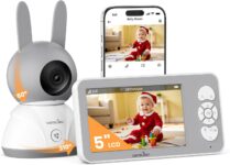 wansview Video Baby Monitor Camera, Dual-Band WiFi Baby Monitor with Camera and Night Vision, APP & 5 Battery Screen Control, Human&Sound Detection, 2 Way Talk, Auto Tracking, Pan/Tilt, Lullabies, V1