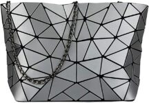 whatUneed Womens Fashion Geometric Lattice Shoulder Bag, PU Leather Casual Cross-body Messenger Bag for Girls